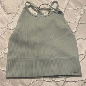 Gilly Hicks Ribbed Halter Top in Light Gray